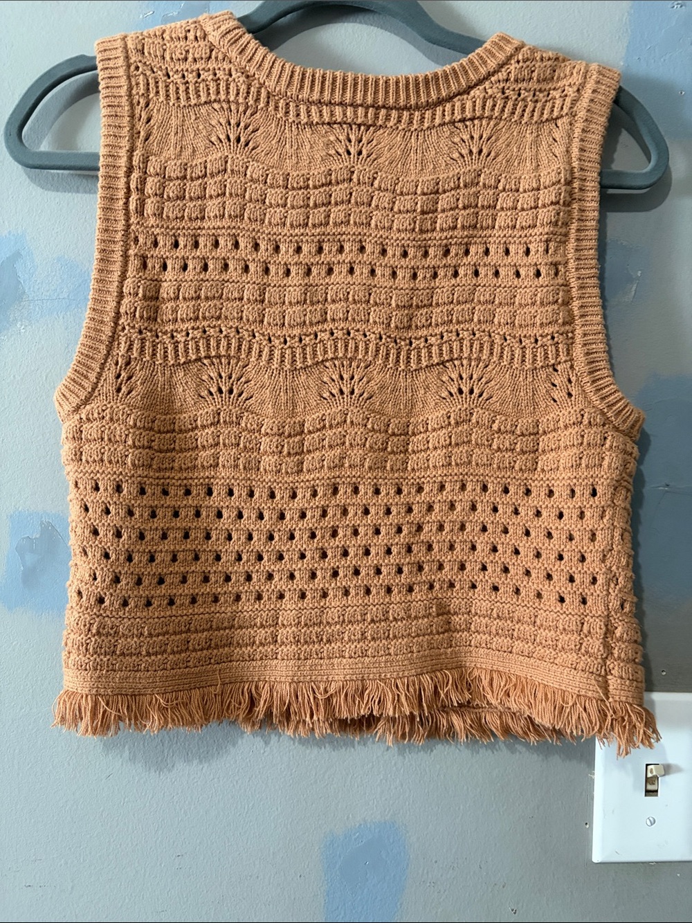 House of Harlow 1960 Crochet Fringe Tank Sweater - Camel - Picture 3 of 3